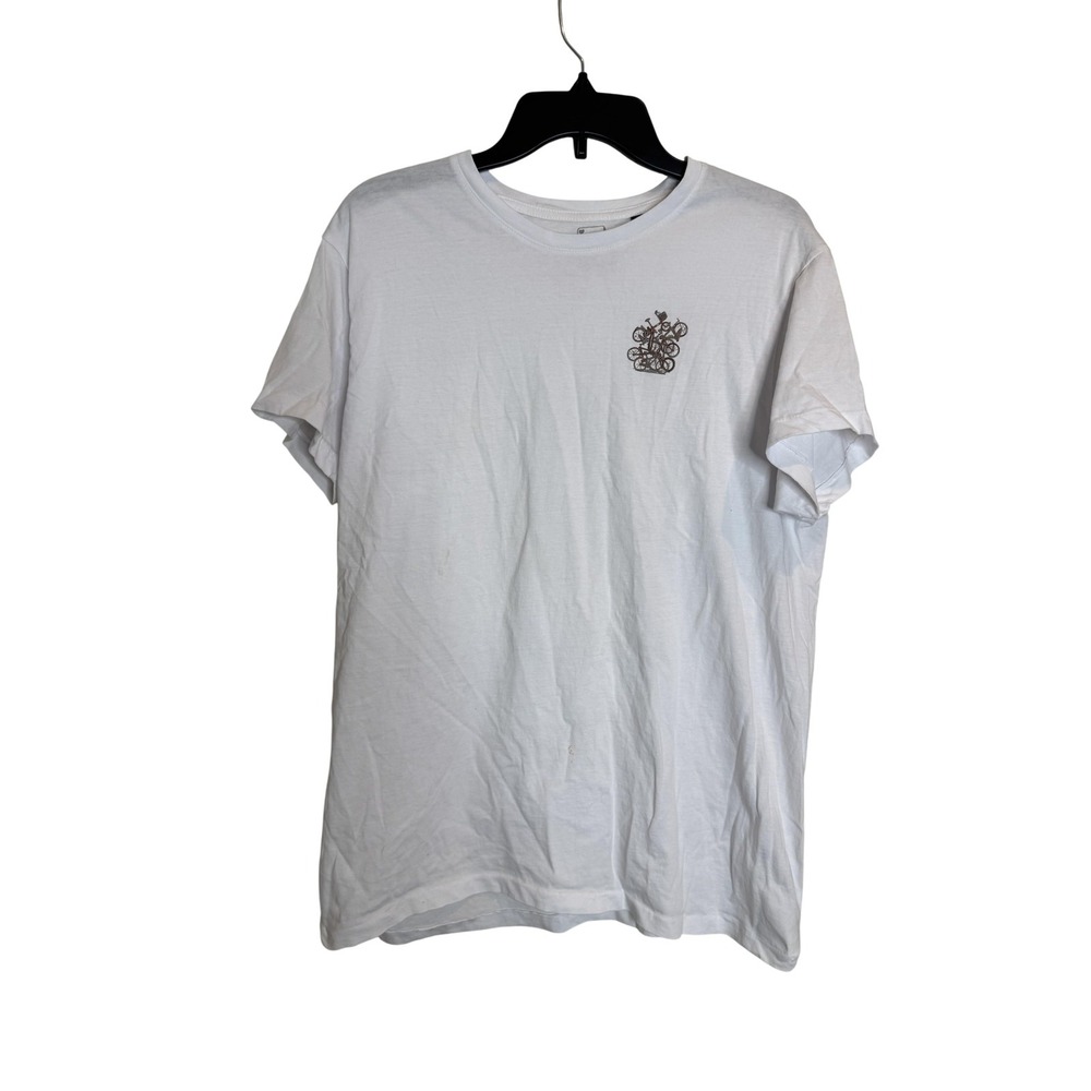 Rabbit House Shirt Mens Large White Bicycle Graphic Tee B&C Inspire‎ E150 Cotton